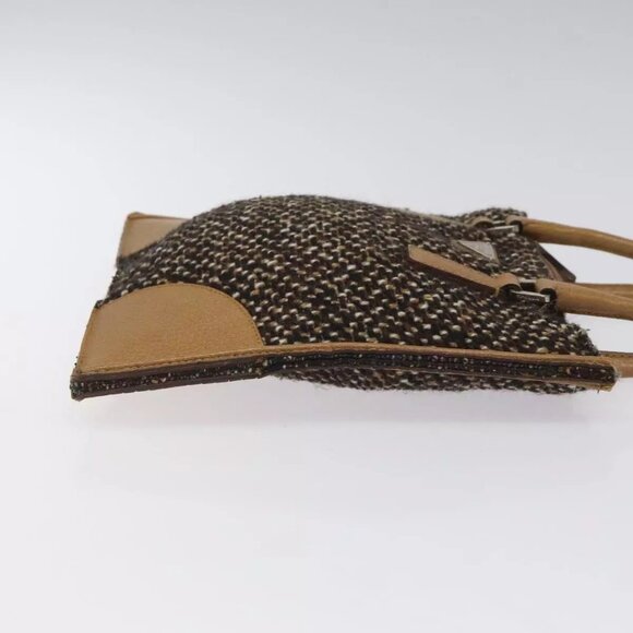 PRADA Hand Bag Wool Brown Auth - Picture 7 of 16